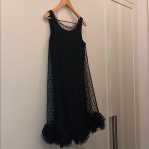 Millie formal black dress with lace overlay